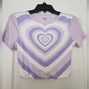 Pacsun Shades of Purple Heart Crop Top